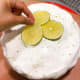 Decorate the cake. I decided to decorate it simply with a few thin slices of key lime.