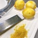 Freshly grated lemons. The citrus smell is just so good. Later, squeeze one lemon to make the lemon glaze.