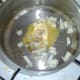 Onion is softened in butter