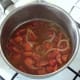 Simmering tomato sauce