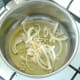 Onion and garlic are sauteed in olive oil