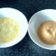 Beaten egg and breadcrumbs