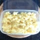 Cooled mashed potatoes are ready for refrigerating