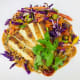 Combine all salad ingredients together. Then place a scoop of quinoa on your plate and cover with salad. Top with dressing, sesame seeds, and other optional ingredients such as bean sprouts or cilantro.