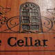 A portion of wood menu cover