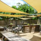 Backyard dining area plus garden
