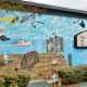 Mural on the side of the building