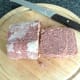 Slicing canned corned beef