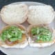 Lettuce and onion on fried potatoes