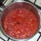 Simmering tomato sauce