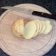 Potato is sliced in to discs