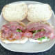 Bacon tops lettuce and red onion