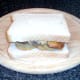 Second slice of bread tops the sandwich