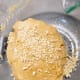 Add the almond nibs to the dough. Mix to combine.