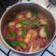 Vegetables are simmered in curry sauce until re-heated