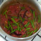 Beans are simmered in spicy curry sauce