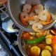 Step 6: Add the prawns.