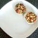 Chickpea stuffed mushrooms are plated