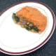 Middle Eastern shepherd's pie portion is plated