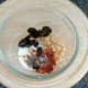 Chickpeas and olives are mixed with yoghurt and smoked paprika