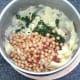 Combining mashed potato with chickpeas and other cake ingredients