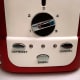 Control panel of Nostalgia RTOS200 Retro Toaster. Three LEDs work in conjunction with the defrost, bagel, and cancel buttons.
