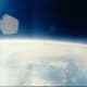 Photo of earth taken by Wally Schirra from orbit. Photo courtesy of NASA.