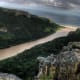 The Umzimvubu River carries silt to the ocean.