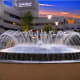 An outside water fountain