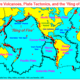 This diagram shows tectonic plate boundaries and marks the locations of the volcanoes that comprise the Pacific "Ring of Fire."
