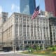 Roosevelt University's Auditorium Building at 430 S. Michigan, as seen from Congress Plaza, August 2012.