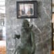 Statue of winged cherub modeled by future Supreme Court Justice John Paul Stevens in Hilton Chicago museum.