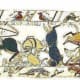 Another section shows Alan Rufus' black stallion cut down by Harold's brother Gyrth Godwinson, who is in turn cut down by William de Braose before Alan can be harmed