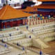 Scaled models of the Forbidden City in China with people