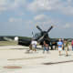 Corsair Bu. Number 124692, fitted with a radar pod for night fighting, at the Dulles Day Plane Pull, September 2010.