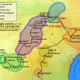 A map of De Soto's trek through Alabama which led him toward the battle at Mabila.