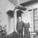 Julia's parents in front of their Connecticut home.