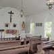 Inside St. Joseph's; note the light and tasteful decorations.