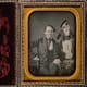 P.T. Barnum and General Tom Thumb. Half-plate daguerreotype. Circa 1850.