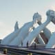 Lorenzo Quinn joined giant hands in a piece called "Building Bridges" in Venice.