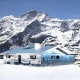 A semipermanent building was beatifically turned into an alpine landscape by Doug Aitken. The piece is titled "Mirage Gstaad."