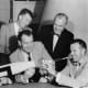 Mercury Astronauts (left to right) Grissom, Shepard, Carpenter, Schirra, Slayton, Glenn, Cooper. Photo courtesy of NASA.