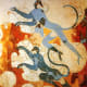 Yet another fresco depicting nature: leaping blue monkeys. Probably not native to the island; the Minoans were a seafaring nation that traded with Egypt, the Near East and Europe, and Thera, a hub of commerce, may have had settlers from far away.