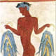 A fisherman carries his catch of the day. Minoan frescoes often depict their close association with the sea.
