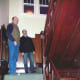 John and Rob on one of the two staircases in the home.