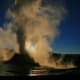 Steam Phase eruption of Castle Geyser in Yellowstone National Park. Steam is the technical term for water vapour, which is invisible. The visible mist that can be seen is steam condensing back to water in the air