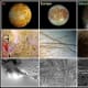 Landscapes of the four Galilean moons: volcanic features; icebergs and ice fissures; grooves and ridges; impact craters. Click link below for more info: