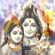 Shiva-Parvati and the Shiva Lingam by unknown artist, photographed and retouched by Vinaya