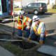 The men from San Francisco PG&E turn our power back on after a two-week blackout.