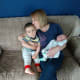 My mom was happy to come sit with the kids, while I took a shower and sat down to eat!
